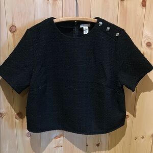 H&M blouse in woven bouclé fabric. XL